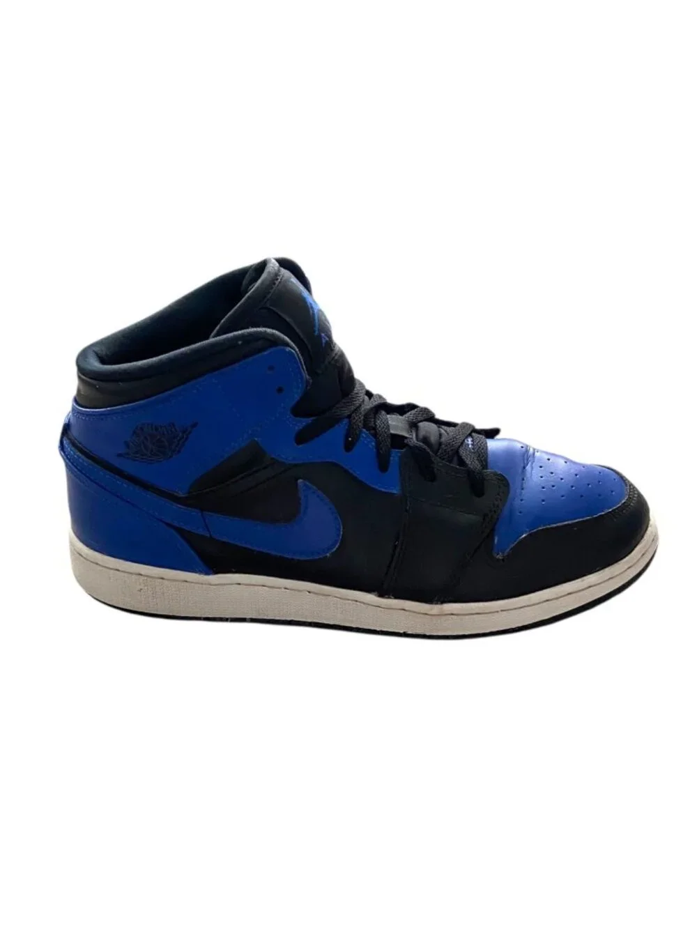Nike Boys Air Jordan 1 Mid Hyper Royal Sneakers Blue Size 6.5 Retro Streetwear
